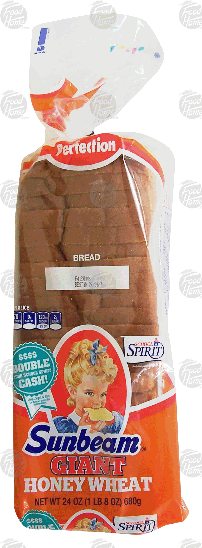 Sunbeam&nbsp;Giant&nbsp;honey wheat sliced bread loaf Full-Size Picture